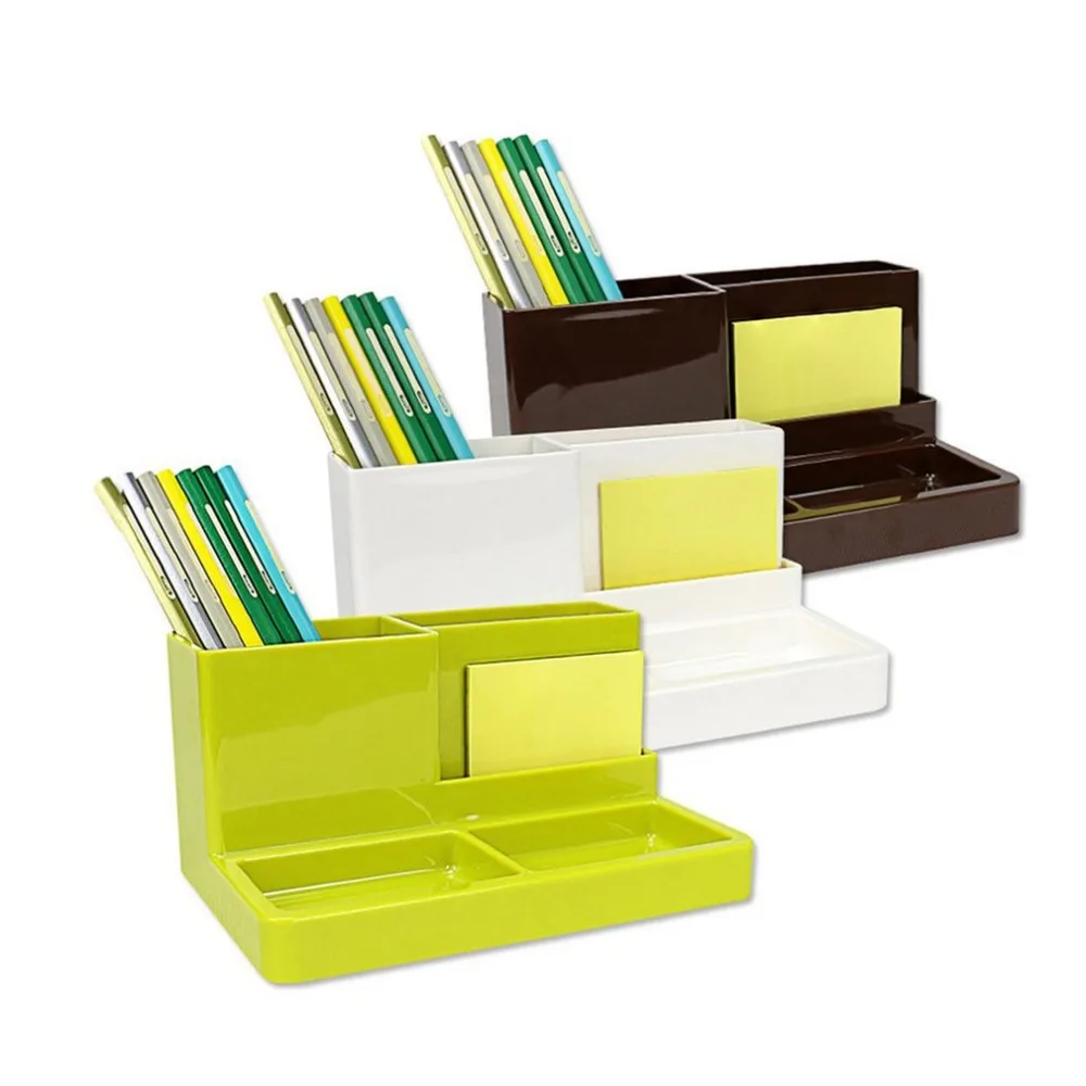 Пластиковые карандаши для ручек, Настольный ящик для хранения, органайзер, многофункциональные Офисные аксессуары, 3 цвета, Прямая