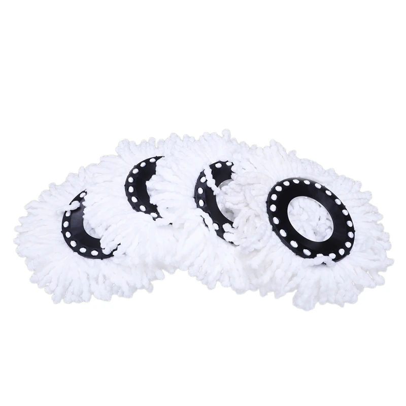 

4 Replacement Mop Head Refills For Universal 360° Swivel Mops,Standard Replacement Round Swivel Mop Head Microfiber Microfiber