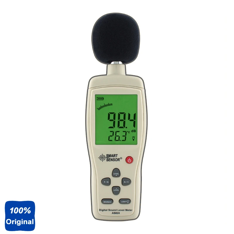 

100% Original AS824 Digital Sound Level Meter Sound Pressure Level Tester 30~130dB