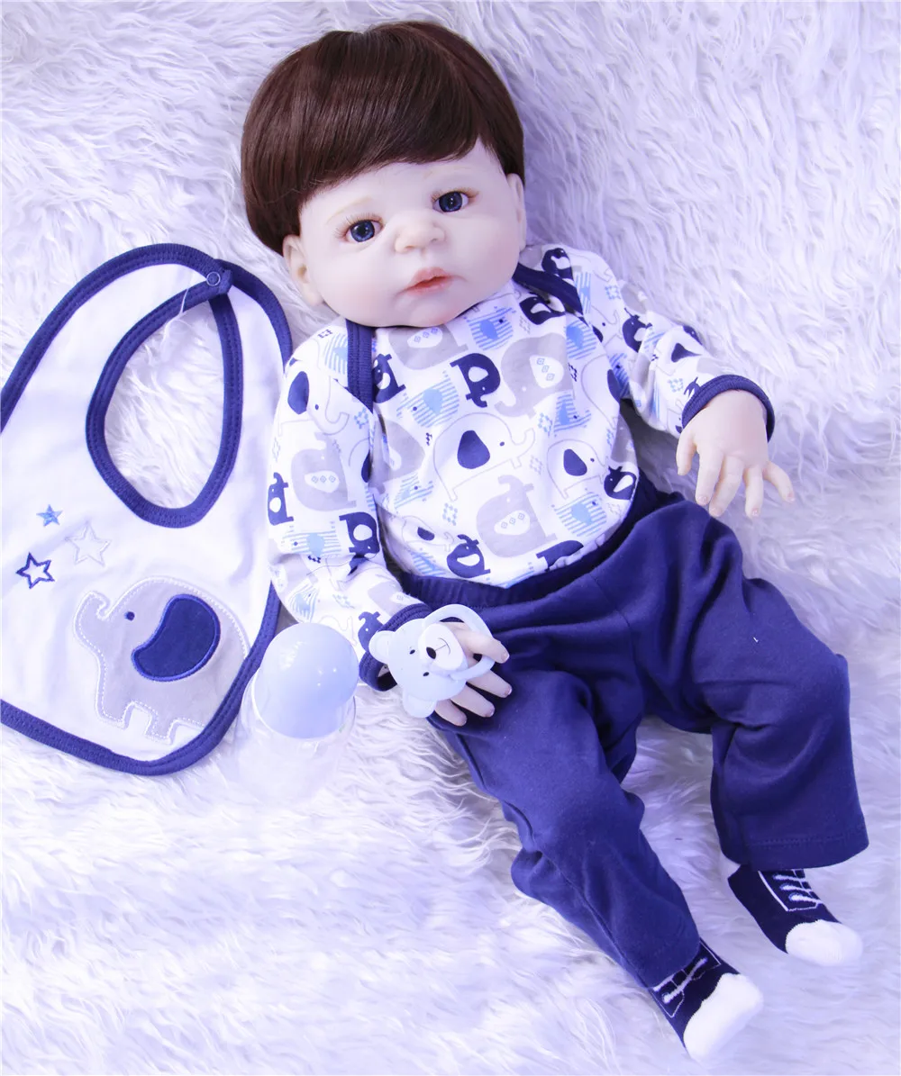

New Arrival boy bebe Baby Reborn Dolls Kids Toy Full Silicone Vinyl 22'' 55 cm Real Life Bebe Reborn Alive Doll Birthday Gift