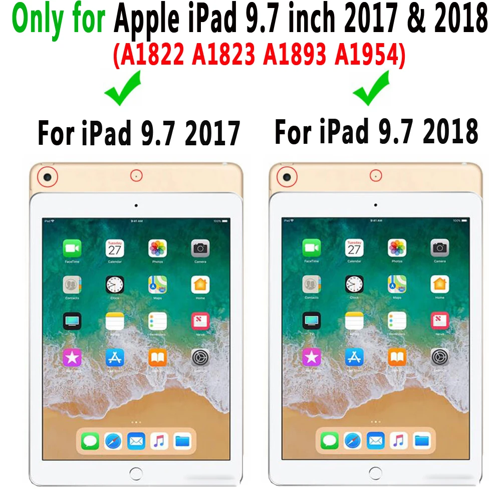 Магнитный кожаный умный чехол для Apple, iPad 9,7 5th 6th Generation A1954 Coque Capa Funda