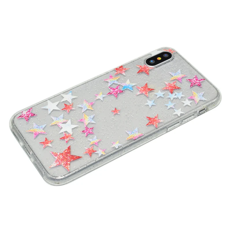 Cute cartoon glitter silicone case iphone x (25)