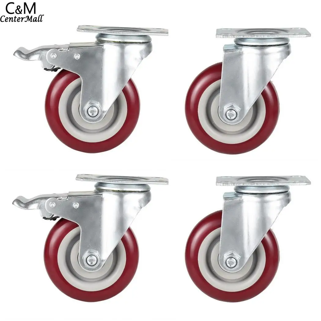 

Inch Lock Swivel Wheels Heavy Top Kit Duty Caster 4 Plate Swivel Pack 4 with