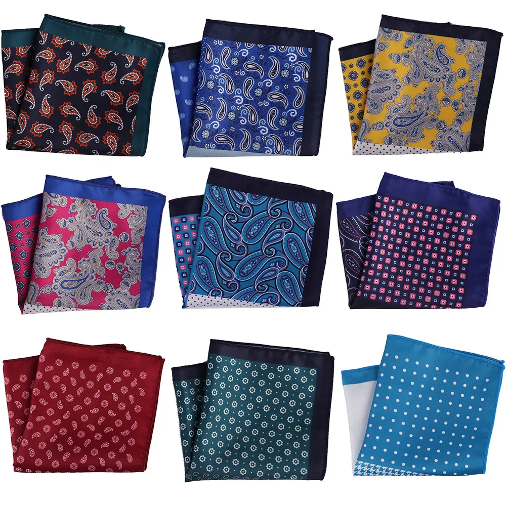 

YISHLINE Distinctive Mens Handkerchief Pocket Square Silk Man Dots Paisley Men Chest Hankies Wedding Party Gift Accessories