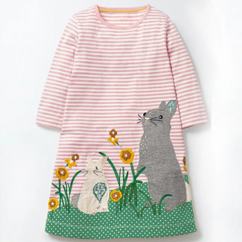 

Baby Girl Dress Animals Lovely Bunny Dress Princess Long Sleeve Dresses Children Autumn Clothing for Kids Clothes 2 To 6 Years