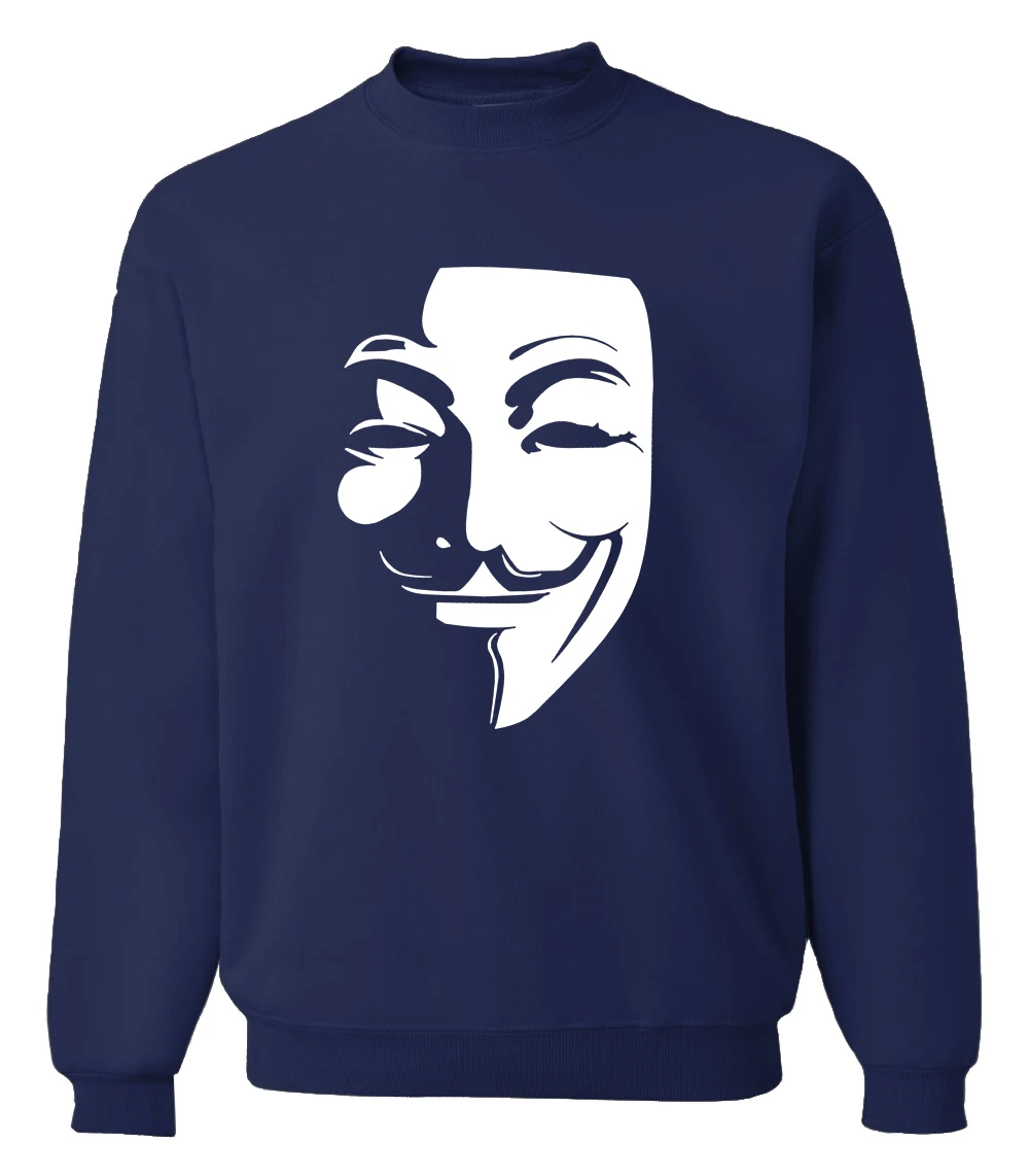 V for Vendetta Guy Fawkes толстовки мужские Горячая Распродажа Весна Зима Модные мужские толстовки хип-хоп спортивный костюм брендовая одежда S-2XL - Цвет: dark blue