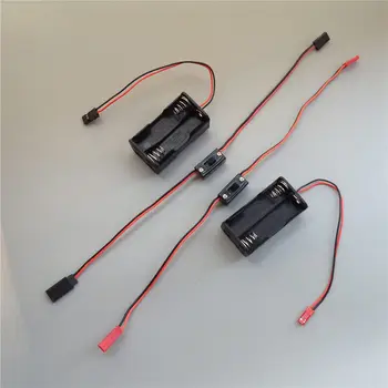 

1pack RC Model DIY Receiver Power Battery Box + Switch AA Storage Case w/ Connector On-off Button JST/JR Plug