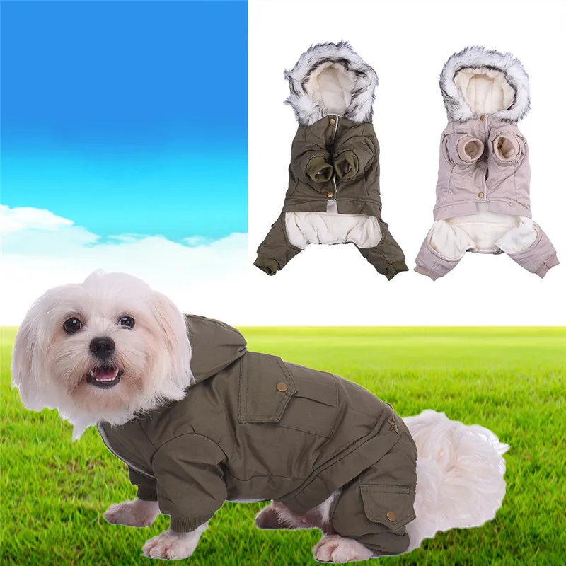 Хлопок Собак Pet Puppy Cat Зима Теплая Одежда куртка Пальто Парки Домашние Продукты