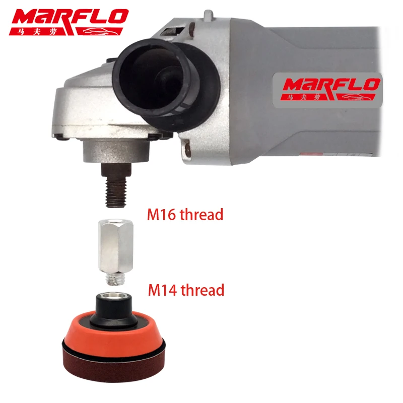 MARFLO M14 роторный полировщик, удлиняющий вал для автомобиля, уход, полировка, аксессуары, инструменты, автодетализация, подложка