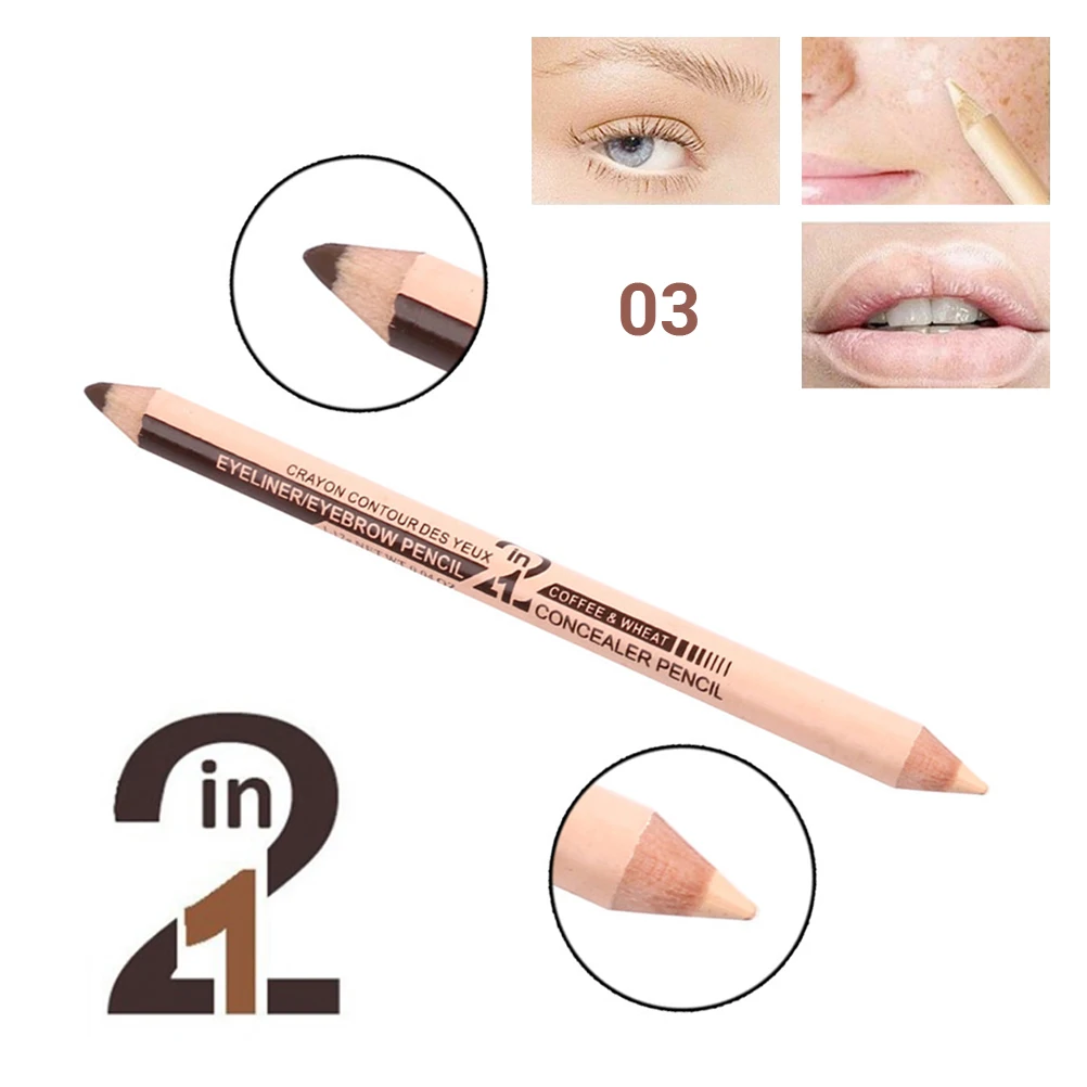 

Professional 2 in 1 Waterproof Moisturizing Make Up Eyebrow Pencil Color Corrector Double-ended Creamy Concealer Eyebrow Pen