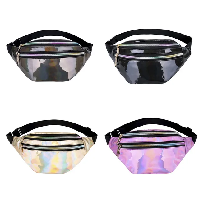 NIBESSER Fanny Pack Multi-function Steam Punk Leg Fashion Bag Reflective Laser Shoulder Bag Women's Belt Waist Bag Bum Pochete