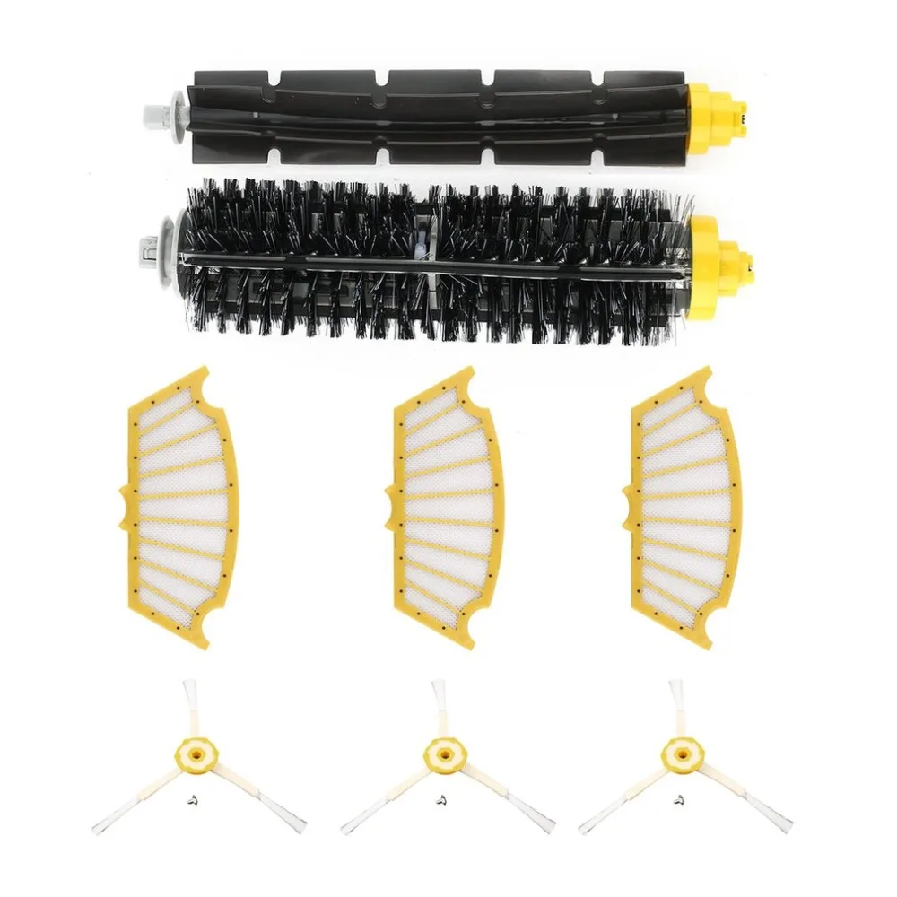 

3pcs Vacuum Cleaning Robots Corner Side Brush 3pcs HEPA Filter One Rolling Brush Glue Brush For Robot