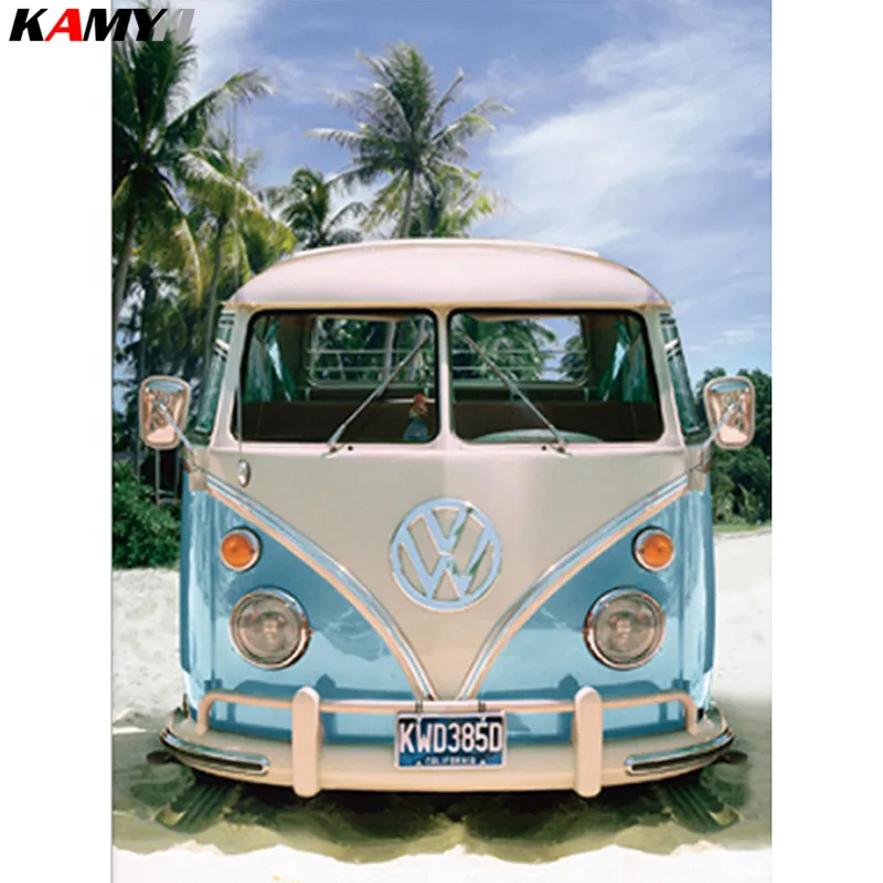 

Full Square/Round Drill 5D DIY Diamond Painting tour car 3D Embroidery Cross Stitch Mosaic Rhinestone Decor HYY