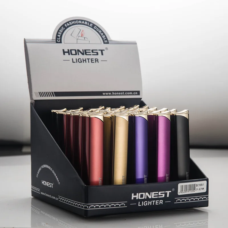 

50pcs/lot 5 color select Butane windproof lighter with pakeage box gadgets for men gas plasma lighter isqueiro for women or girl