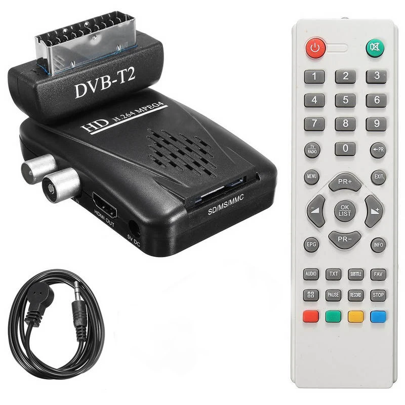 QS610 DVB-T DVB-T2 ТВ-тюнер приемник DVB T/T2 1080P HD цифровой Scart наземный спутниковый ТВ-приемник с дистанционным управлением DVBT2 MPEG4