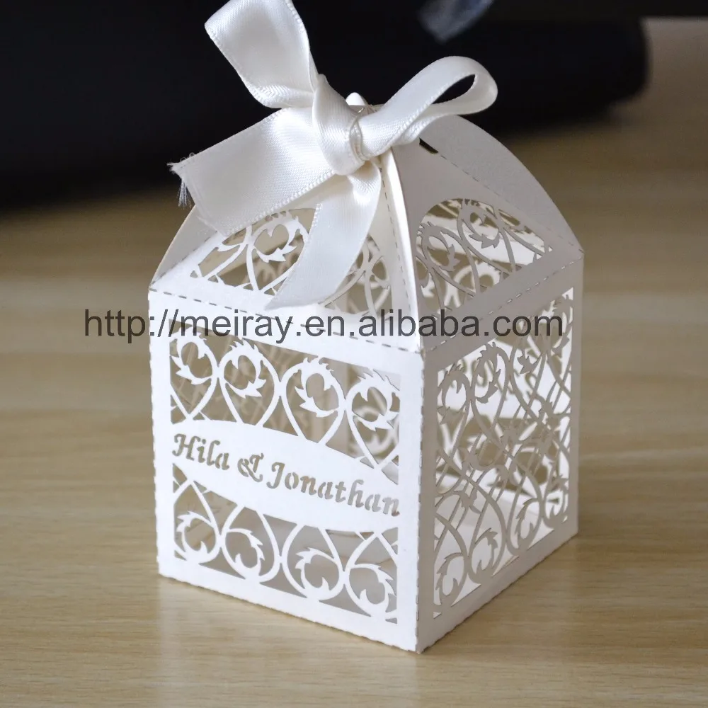 Custom Gift Boxes Small White Lace Gift Bags For Wedding With Logo