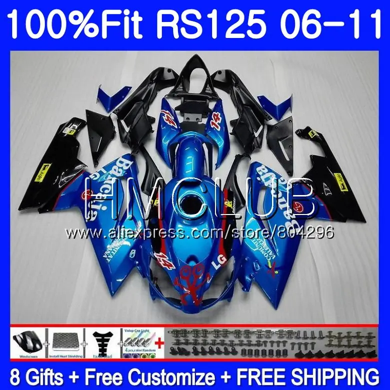 

Injection For Aprilia RS125 06 07 08 09 10 11 Glossy blue RS125 119HM13 RSV125 RS4 RS 125 2006 2007 2008 2009 2010 2011 Fairing