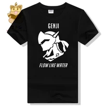 2017 New t shirt for boyfriend gamer t shirt hot pc game watch over character GENJI flow like water new pattern t shirt ac202