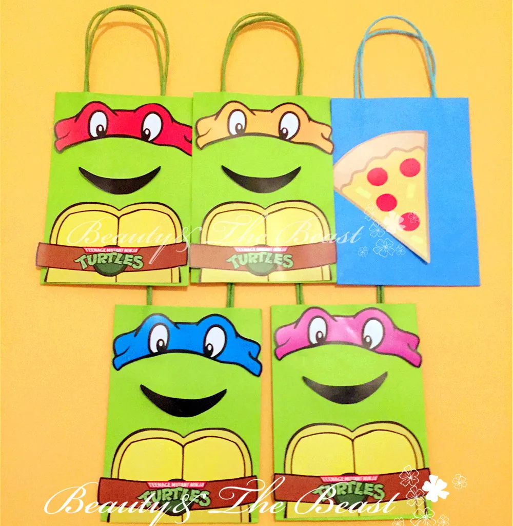 Ninja Turtle Favor Bag Gift bag Birthday Party Decorations Kids Party