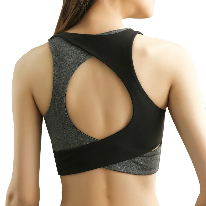 

Yoga Bra Tops Women 2019 New Open Back Sports Bras High Impact Shockproof Fitness Quick Dry Seamless Gym Running Workout Bra