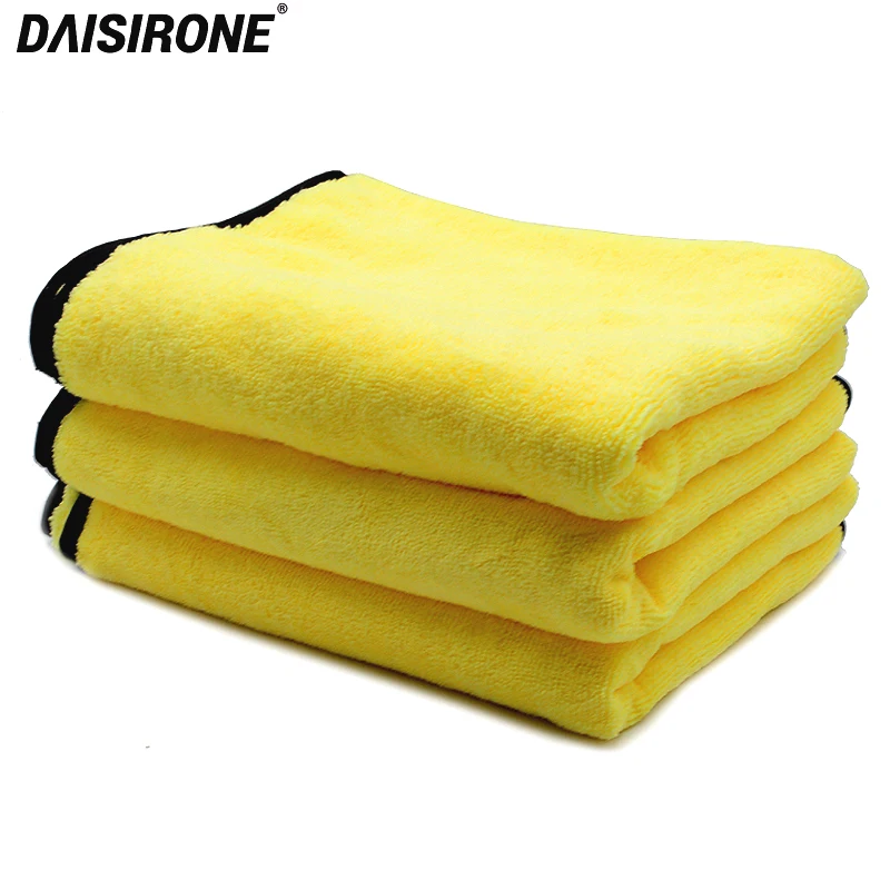 

3PCS 92*56cm Super Absorbent Car Wash Microfiber Towel Car Cleaning Drying Cloth Large Size Drying Big Towel Car Care Yellow