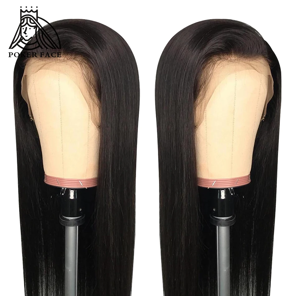 

28 30 32 34 inch Straight Fake Scalp 13X6 Lace Front Human Hair Wigs For Black Women Brazilian pre plucked Lace Frontal Wigs