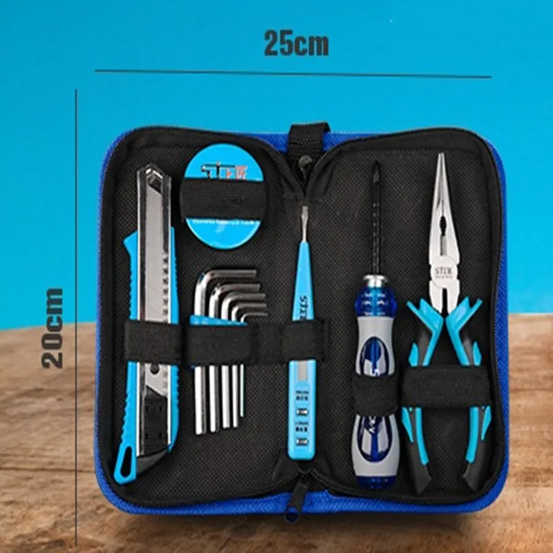11Pcs Hand tool Set  Home Tool Kits Hand Tools,general householder hand tool set (  Pliers  Screwdrivers Wrenches Tapes)