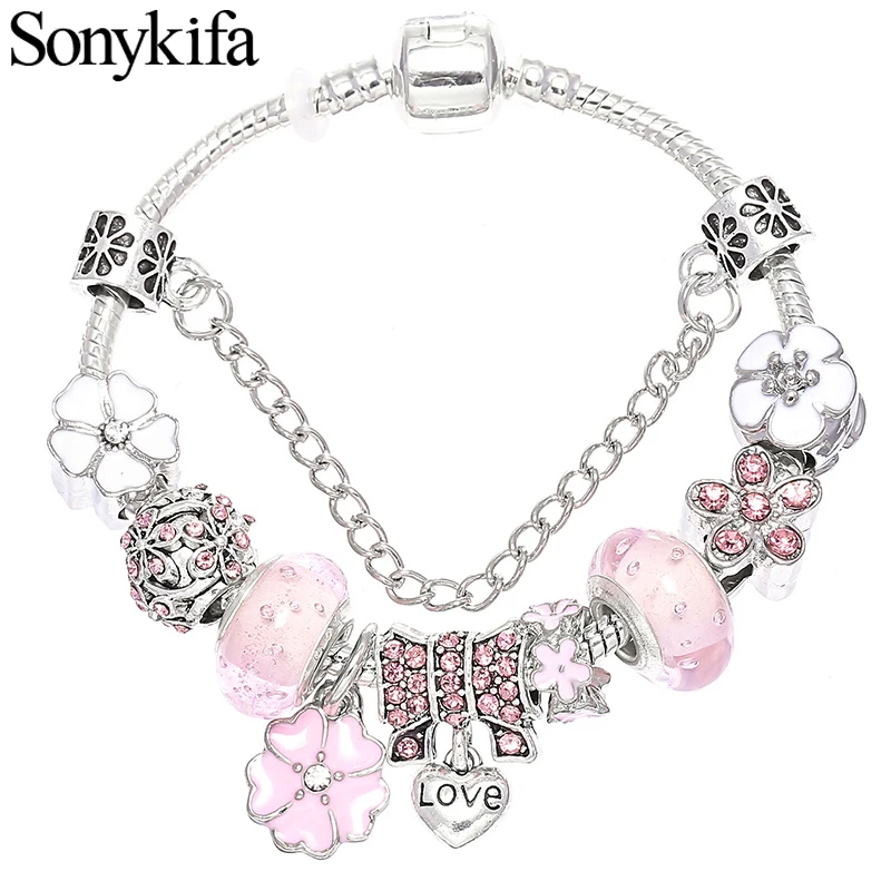 

Sonykifa High Quality 16Cm-21Cm Snake Chain Charm Bracelet Fit Love Beads Pandoro Bracelet European For Women Diy Jewelry Making