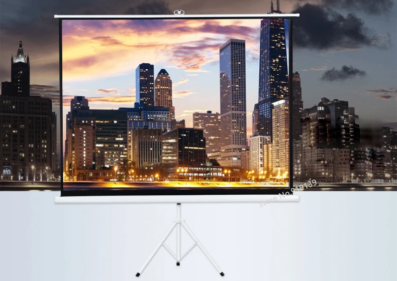 100inch 4x3 tripod projection screen title pic 8