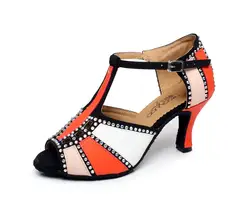 Для женщин Бальные Туфли для латинских танцев на высоком каблуке 6/7. 5 см Salsa сандалии женский Танго Samba Стандартный современный Танцы обувь