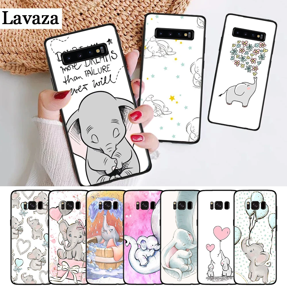 

Lavaza Cartoon cute elephant Silicone Case for Samsung S6 Edge S7 S8 Plus S9 S10 S10e Note 8 9 M10 M20 M30