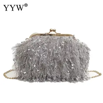 

Fashion Fluffy Tassel Women Bags Chic Messenger Bag Solid New Designer Shoulder Bag Women Handbag Hot Sale Bolso Mujer Purse