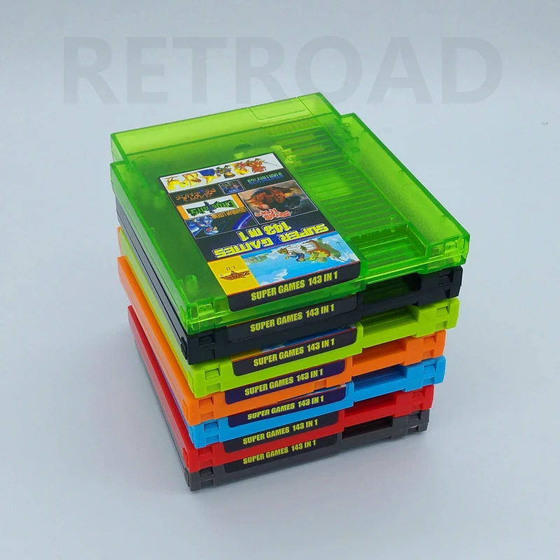 

RETRAOD Premium Classical Games of NES game cartridge with dust sleeve ,the best 143in1,with save function