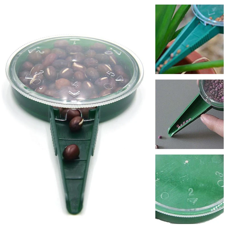 

Seed Sower Planter Garden Tool 5 In 1 Dial Adjustable Size Seed Sowing Seedlings Hole Puncher Farm Flower Plant Seeder Dispenser