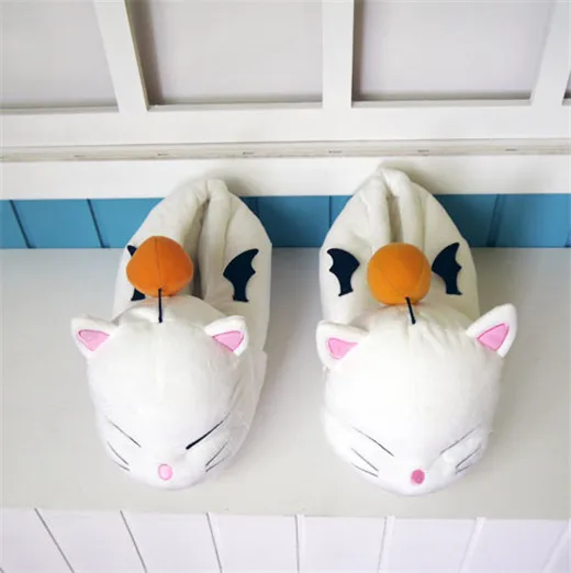 Final Fantasy 14 Moogle Cosplay Shoes Cute Fluffy Slippers - Shoes -  AliExpress