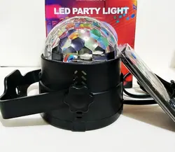 Мини RGB 3 Вт хрустальный магический шар светодио дный Стадия лампы DJ КТВ Дискотека Лазерный свет Вечерние огни Звук ИК-пульт управление