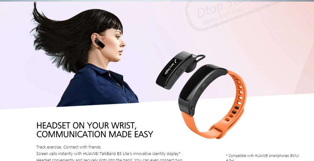 Huawei talkband B3 Lite умный браслет Bluetooth гарнитуры ответ/End Call аварийное сообщение Run Walk сна автоматическое слежение