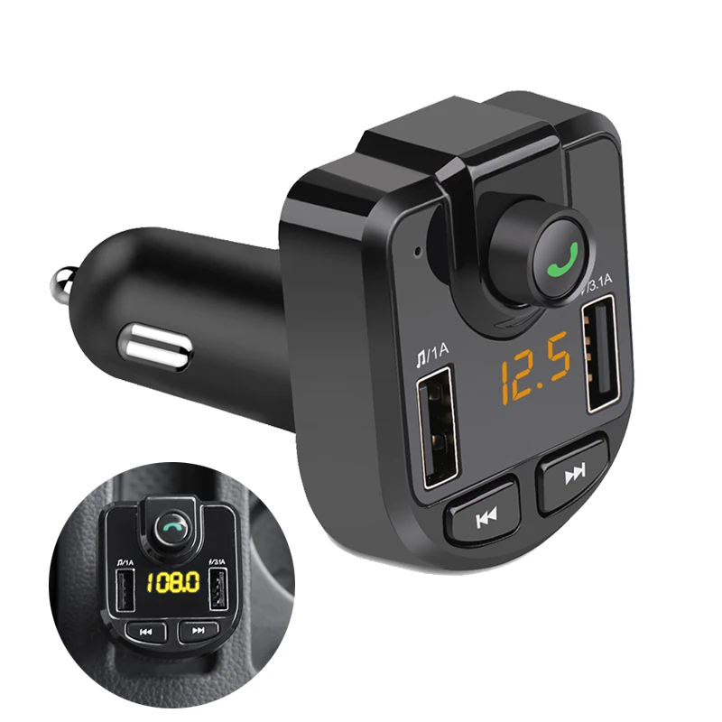 Автомобильный комплект громкой связи Mp3 Bluetooth Fm-трансмиттер модулятор