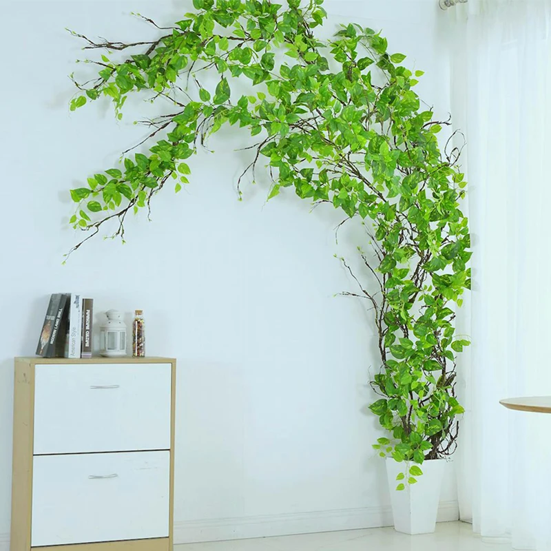 

Artificial Ivy Leaf rattan Artificial Plant Vine Fake Foliage for Wedding Home Garden Decor DIY Wreath Hanging Garland Faux Vine