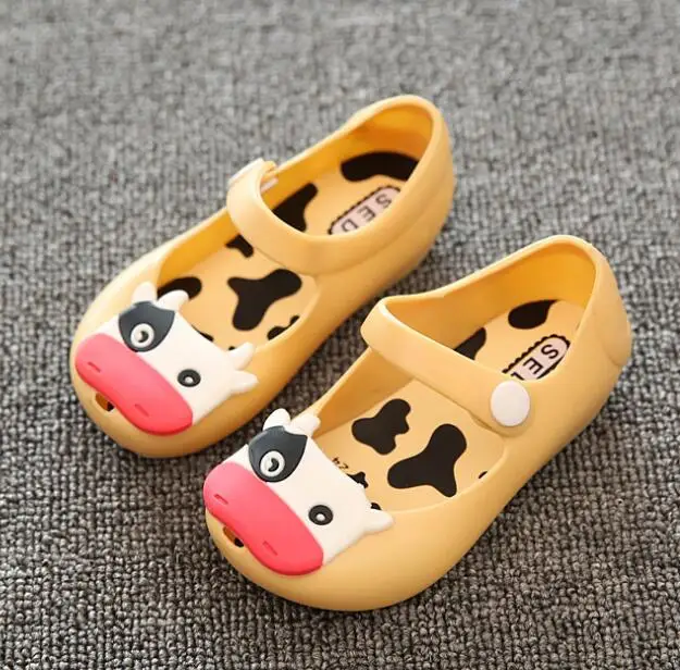 

MINI SED new style Jelly shoes children candy sandals For Baby Summer walker sandals cow cattle Toddler Kids shoes PVC