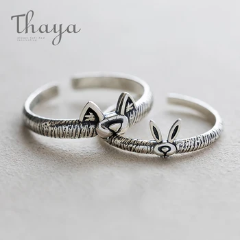 

2018 Sale Anel Feminino Thaya Wolf And Rabbit Rings S925 Sterling Silver Jewelry Retro Animal For Women Elegant Party Gift