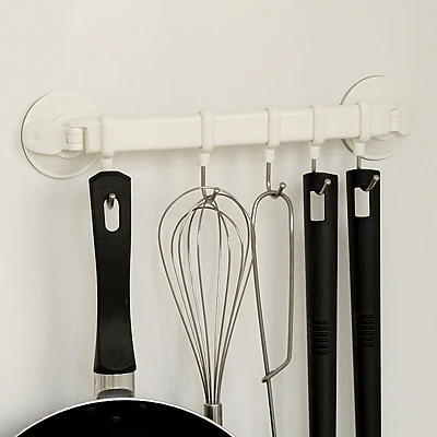 

Bathroom adjustable rotation dual suction cup shelf kithchen utensil hooks
