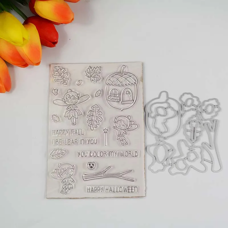 

Happy halloween Transparent Clear Stamp/coordinating die for DIY scrapbooking/photo album card making stationary supply