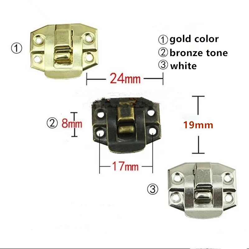 Antique Iron Jewelry Box Padlock Hasp Locked Wooden Wine Gift Box Handbag Buckle Hardware Accessories 24