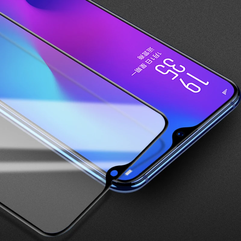 Полное клеевое закаленное стекло для OPPO Realme X Lite Защитная пленка экрана