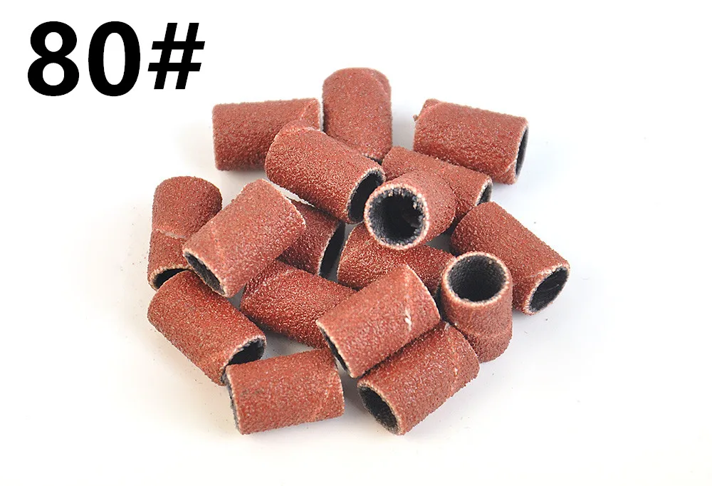 

Free Shipping #80 200pcs Sanding Bands For Manicure Pedicure Nail Drill Machine, 200pcs/pack