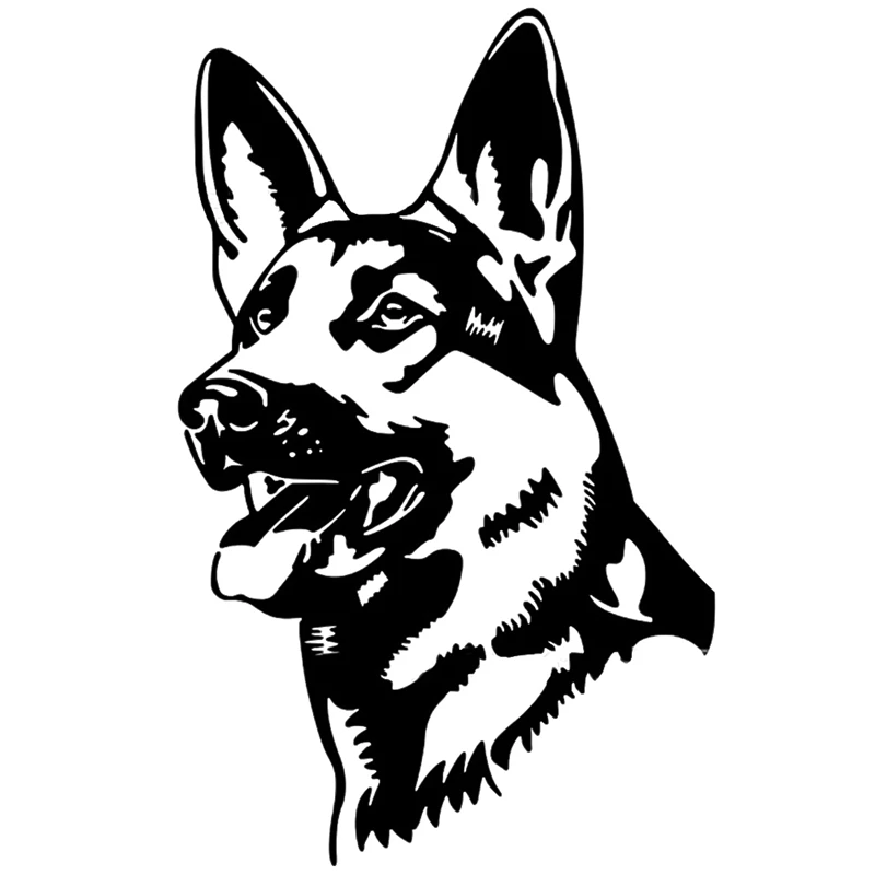 

13*8CM German Shepherd Dog Car Stickers Personality Vinyl Decal Car Styling Truck Accessories Black/White