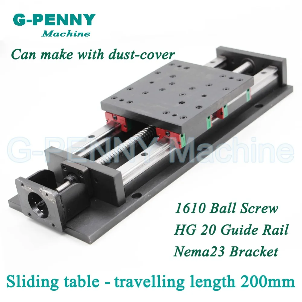 200mm Aluminum Guide Rail Ball Screw Motion Linear Rail Block Motion Rail for Automation 1610 Screw, Effective Range 200mm