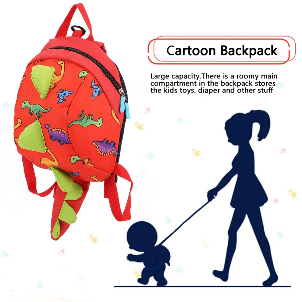 Милый детский рюкзак с ремнем безопасности и динозавром, сумка для малышей, очень прочная и удобная школьная сумка