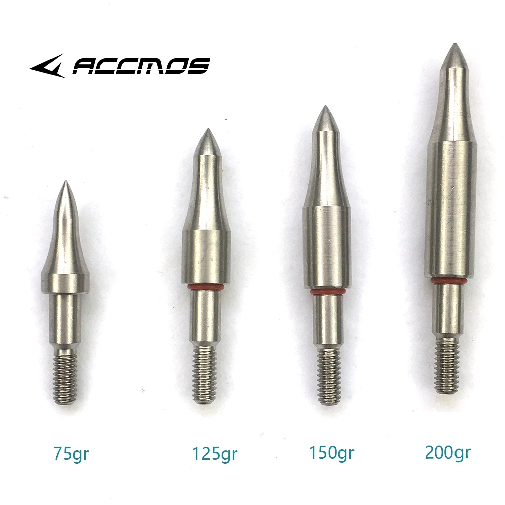 Archery Arrow Broadhead 3/6/12/24pcs 75/100/125/150/175/200/250/300gn Stainless Steel Arrow Point Tip Broadhead Head ID6.2mm OD7.6/7.9mm Archery Arrow